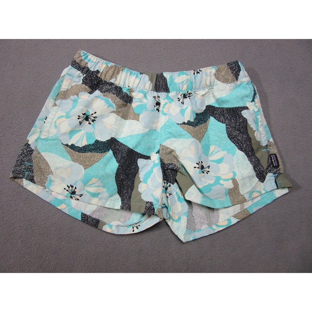 Patagonia Shorts Womens XS Multicolor Floral Barely Baggies Running Drawstring